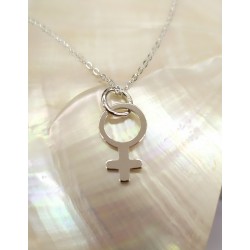 Collar Colgante Simbolo Mujer Venus Plata de Ley 925