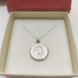 Medalla Collar Virgen Maria Plata De Ley 925