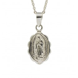 Collar Colgante Nuestra Señora de Guadalupe para Mujer Hombre Plata De Ley 925