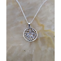 Collar Colgante Tetragrammaton - Plata de Ley 925 Incluye Estuche para Regalo