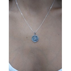 Collar Medalla San Cristobal para Mujer Hombre Plata de Ley 925