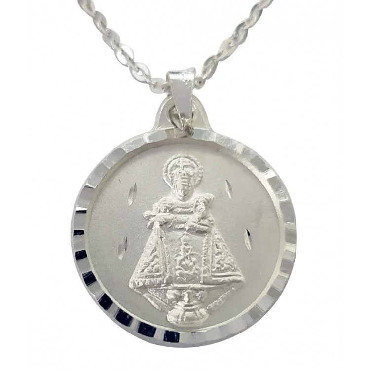 Medalla Virgen de Covadonga - Plata De Ley 925 Incluye Cadena 45cm Y Estuche Para Regalo