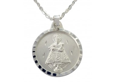 Medalla Virgen de Covadonga - Plata De Ley 925 Incluye Cadena 45cm Y Estuche Para Regalo