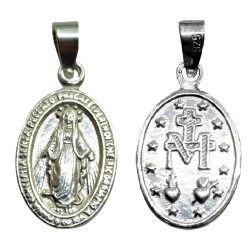 Colgante Collar Virgen Milagrosa Inmaculada Plata De Ley 925