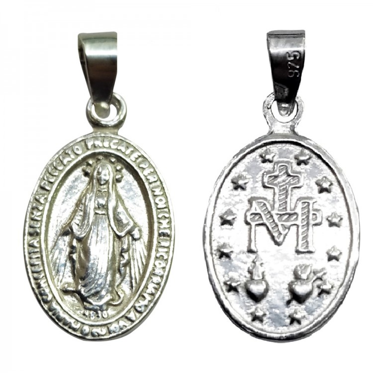 Colgante Collar Virgen Milagrosa Inmaculada Plata De Ley 925