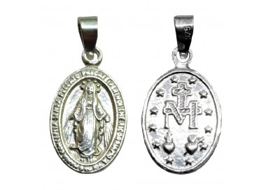 Colgante Collar Virgen Milagrosa Inmaculada Plata De Ley 925