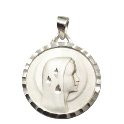 Medalla Collar Virgen Maria Plata De Ley 925