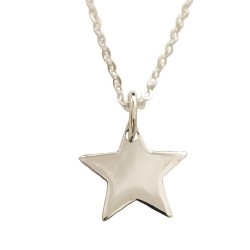 Collar Colgante Estrella para Mujer Hombre Plata De Ley 925