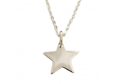 Collar Colgante Estrella para Mujer Hombre Plata De Ley 925